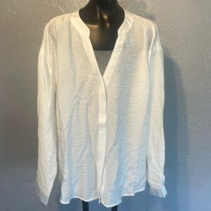 Alex and Jordan, long sleeve rayon blouse size large new